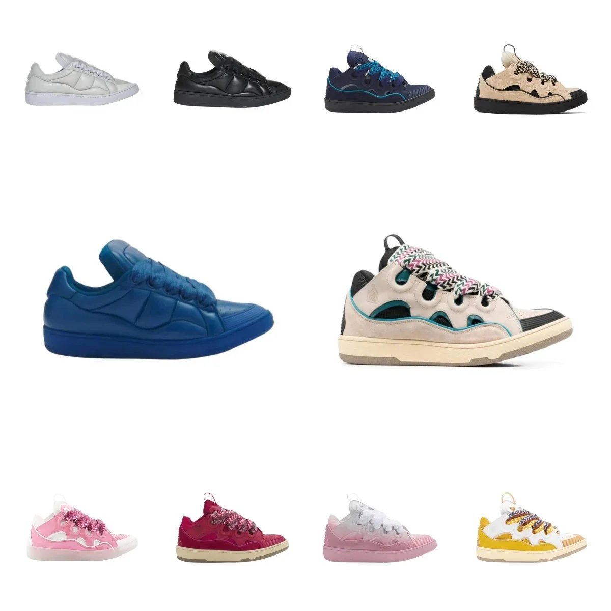Lanvin Curb Sneakers 'Ecru Black'  