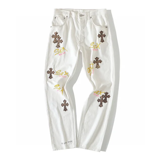 CHROME HEARTS Leopard Print Jeans  