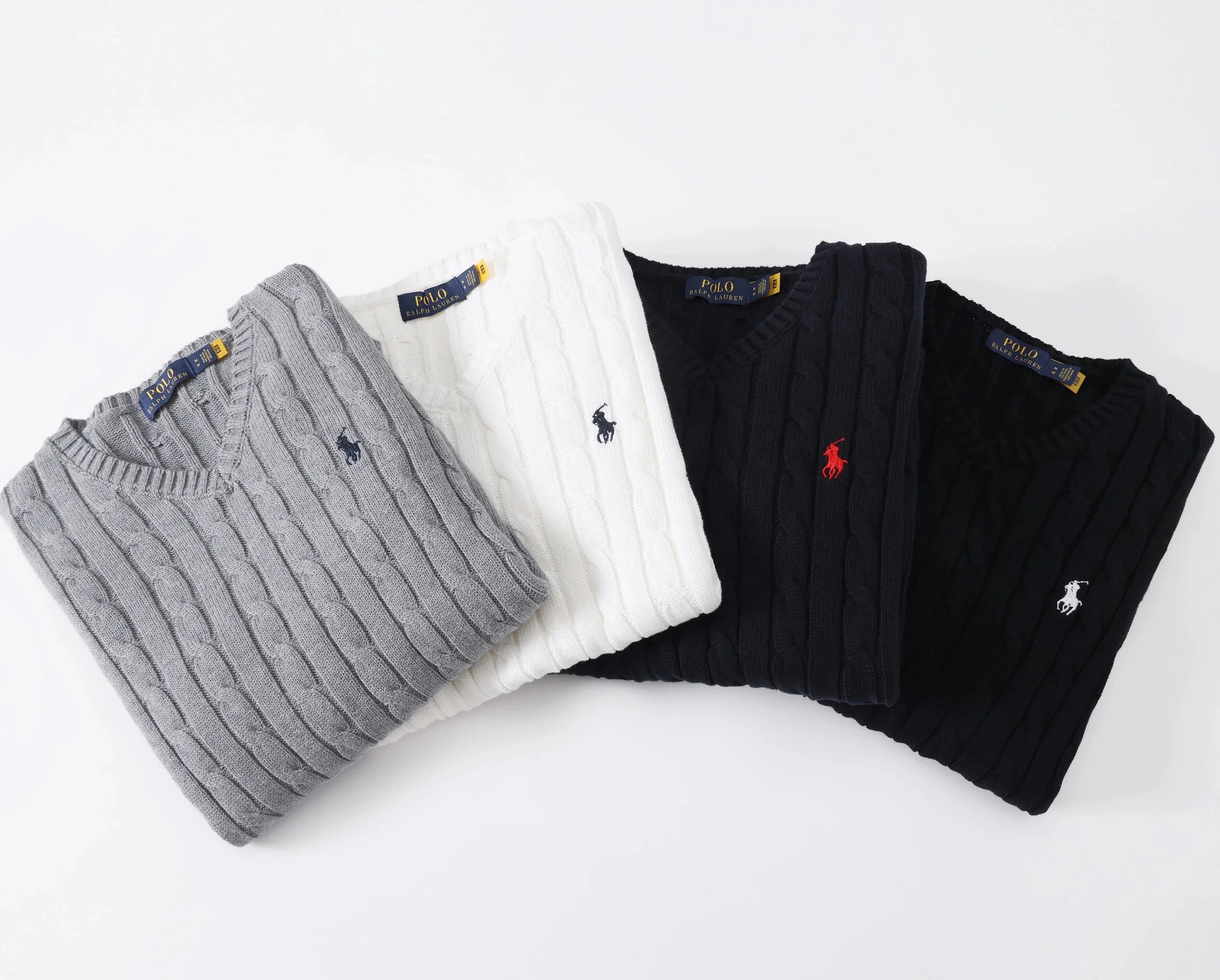 V-neck knitted polo shirt logo embroidered knit tshirt business casual mens   